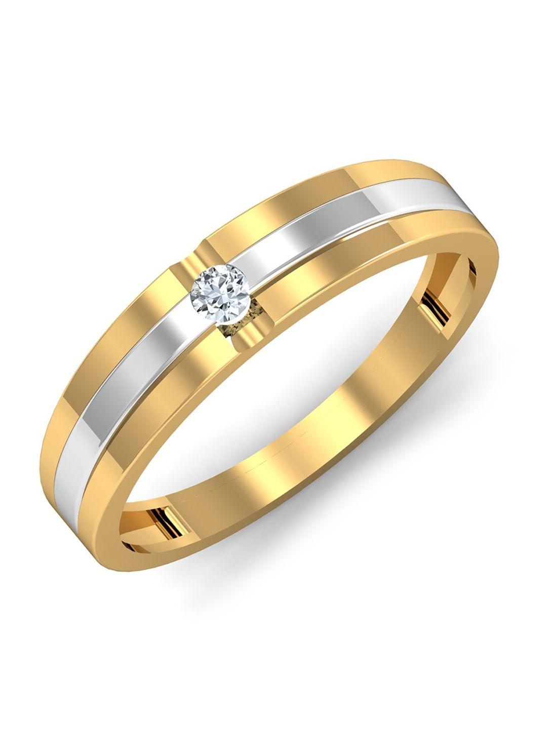 kuberbox men diamond-studded 18kt gold ring - 2.4 gm