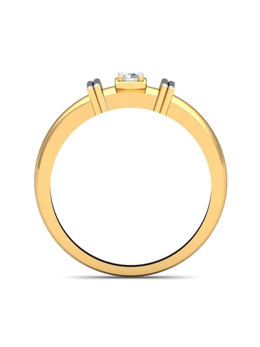 kuberbox men diamond-studded 18kt gold ring - 3.4 gm