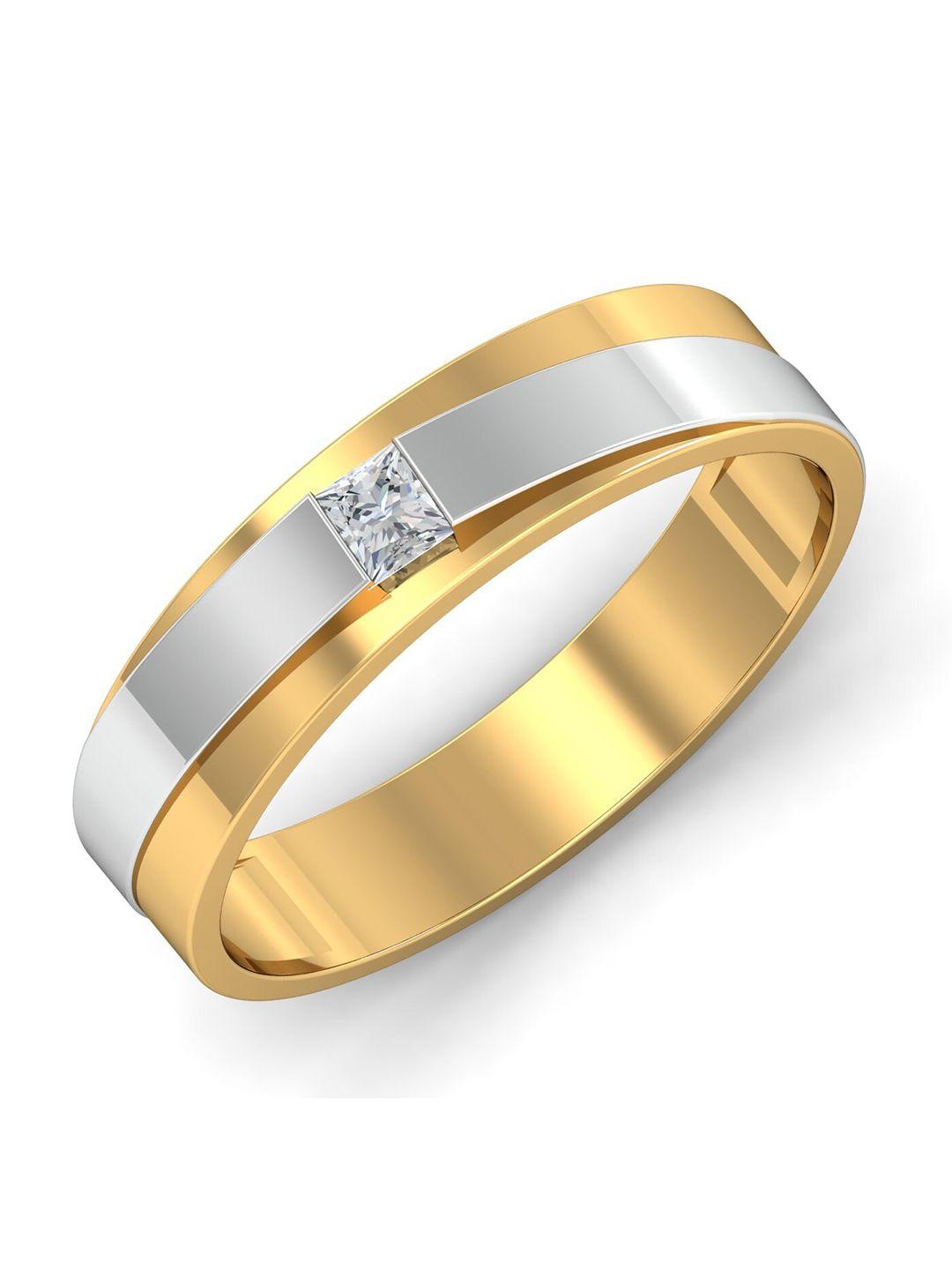 kuberbox men diamond-studded 18kt gold ring - 5.28 gm