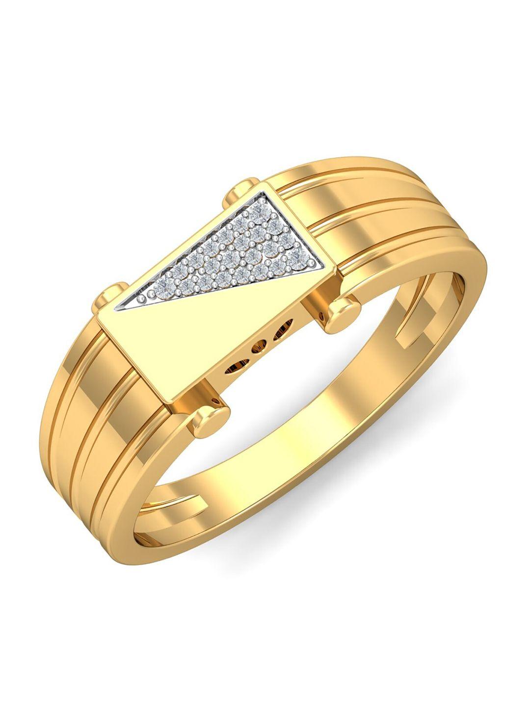 kuberbox men eldo 18kt gold diamond-studded ring-4.84 gm