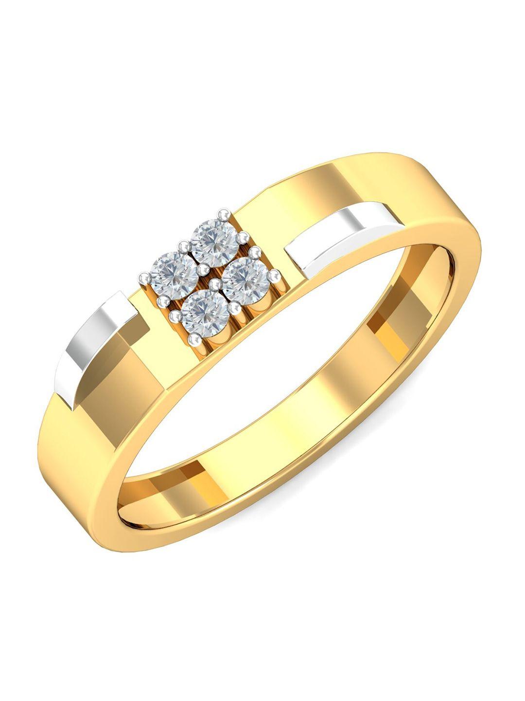 kuberbox sorrel men 18kt gold diamond-studded ring - 3.50gm