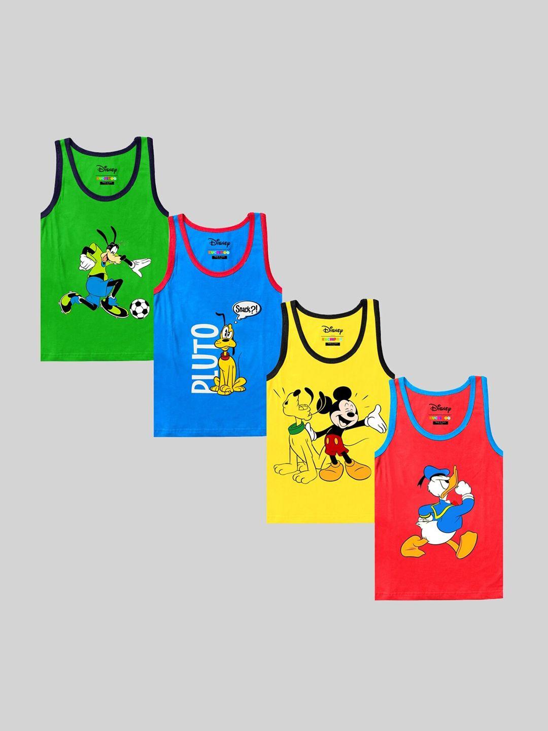 kuchipoo boys pack of 4 printed innerwear vests