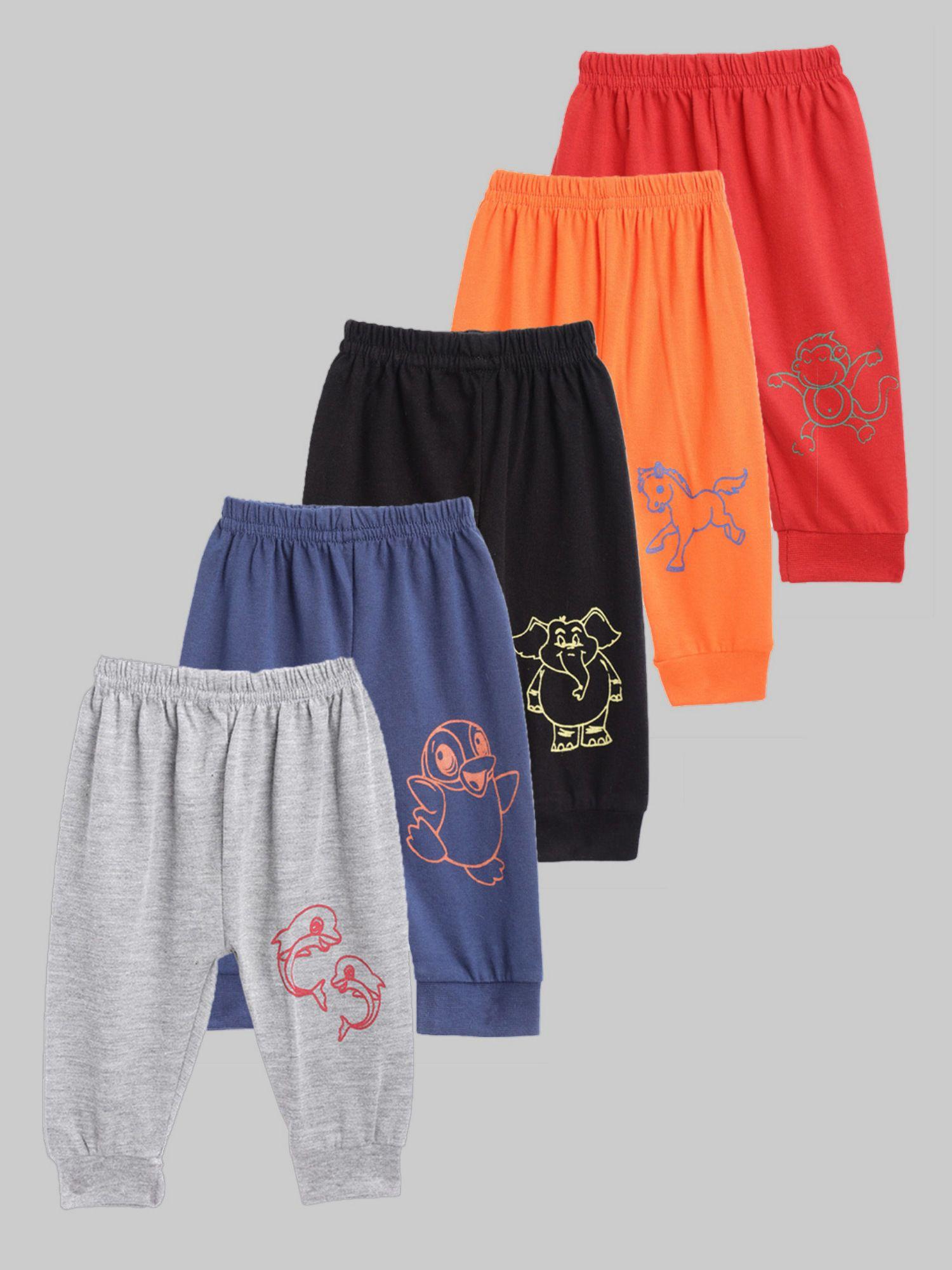 kuchipoo kids pack of 5 printed detailed joggers