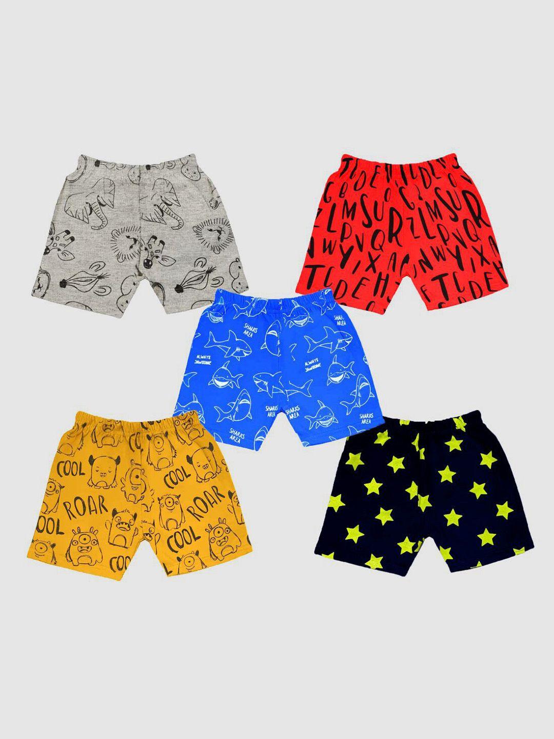 kuchipoo kids pack of 5 printed shorts