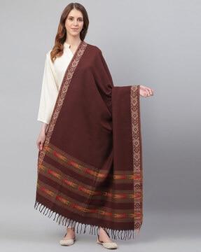 kullu shawl with woven border