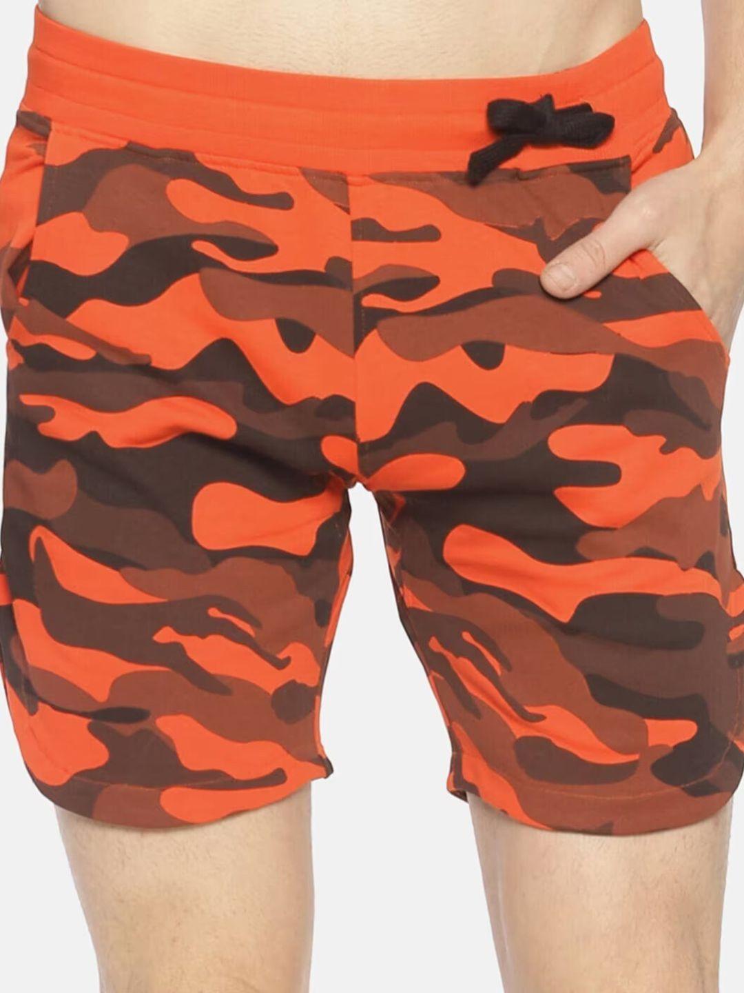 kultprit camouflage printed slim fit shorts