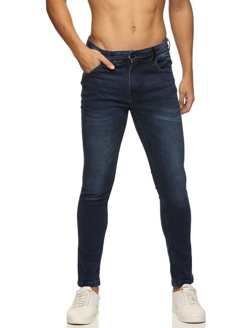 kultprit dark blue skinny fit jeans