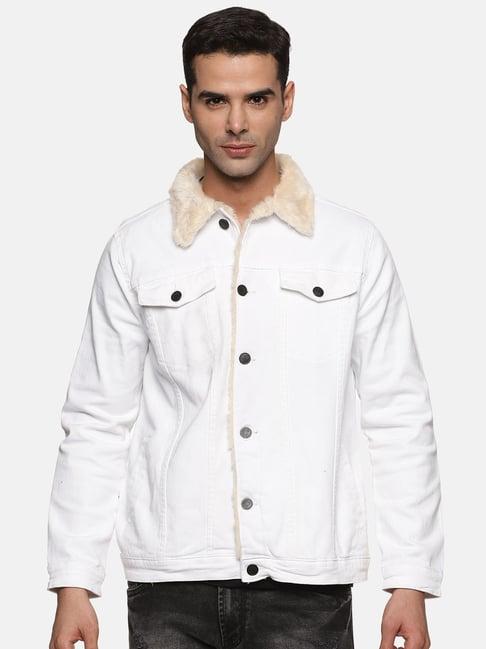 kultprit white slim fit jacket