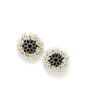 kundan stud earrings with pearls