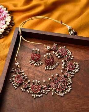 kundan studded necklace & earings set