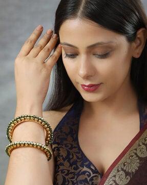 kundan slip-on bangles