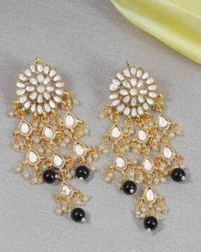 kundan-studded dangler earrings