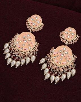 kundan-studded dangler earrings