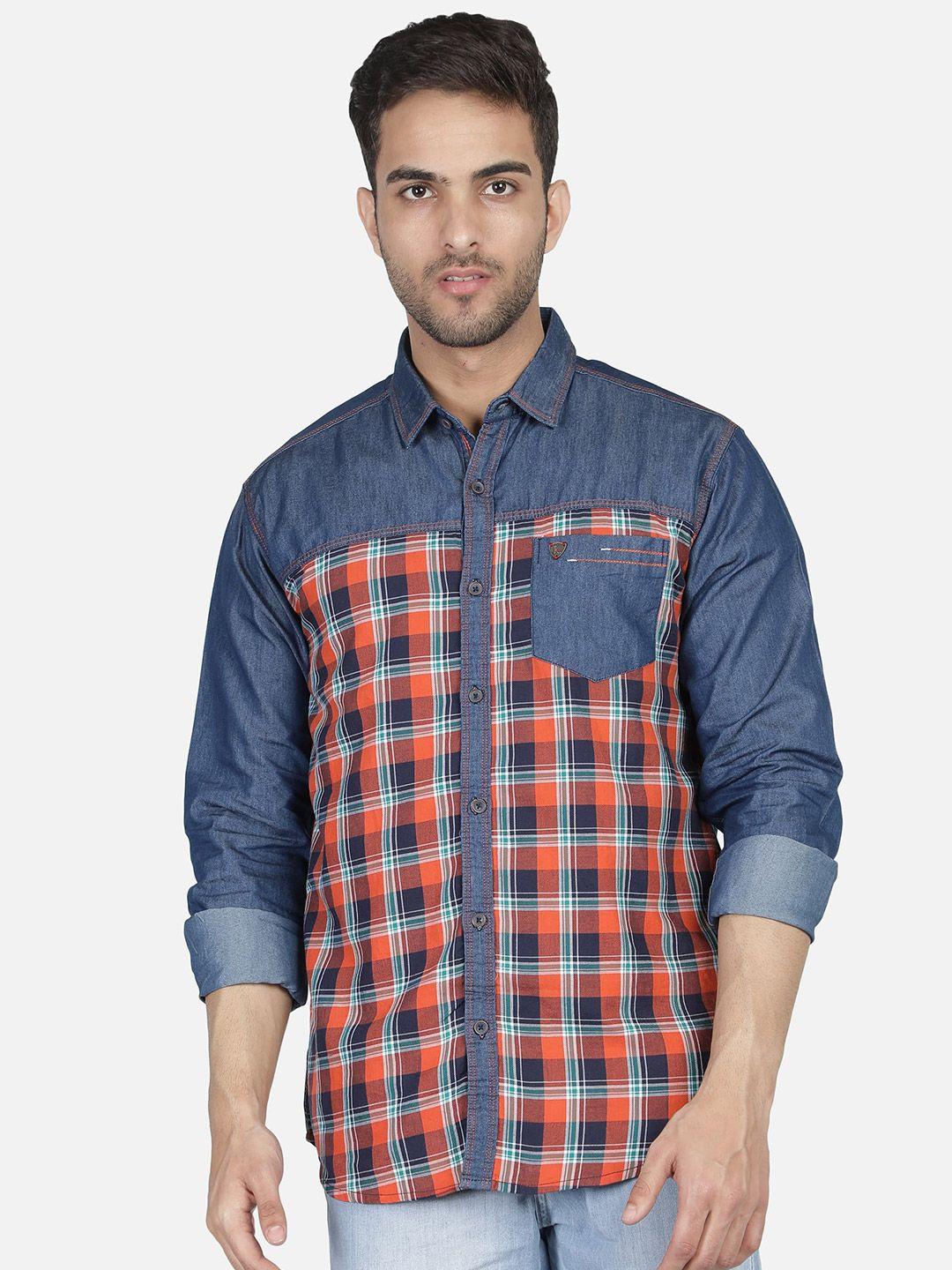 kuons avenue men smart slim fit checked casual shirt