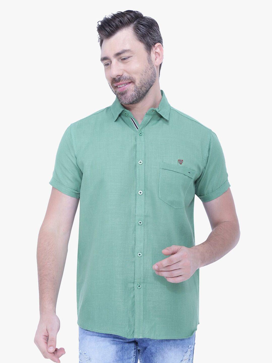 kuons avenue men foliage green smart slim fit casual shirt
