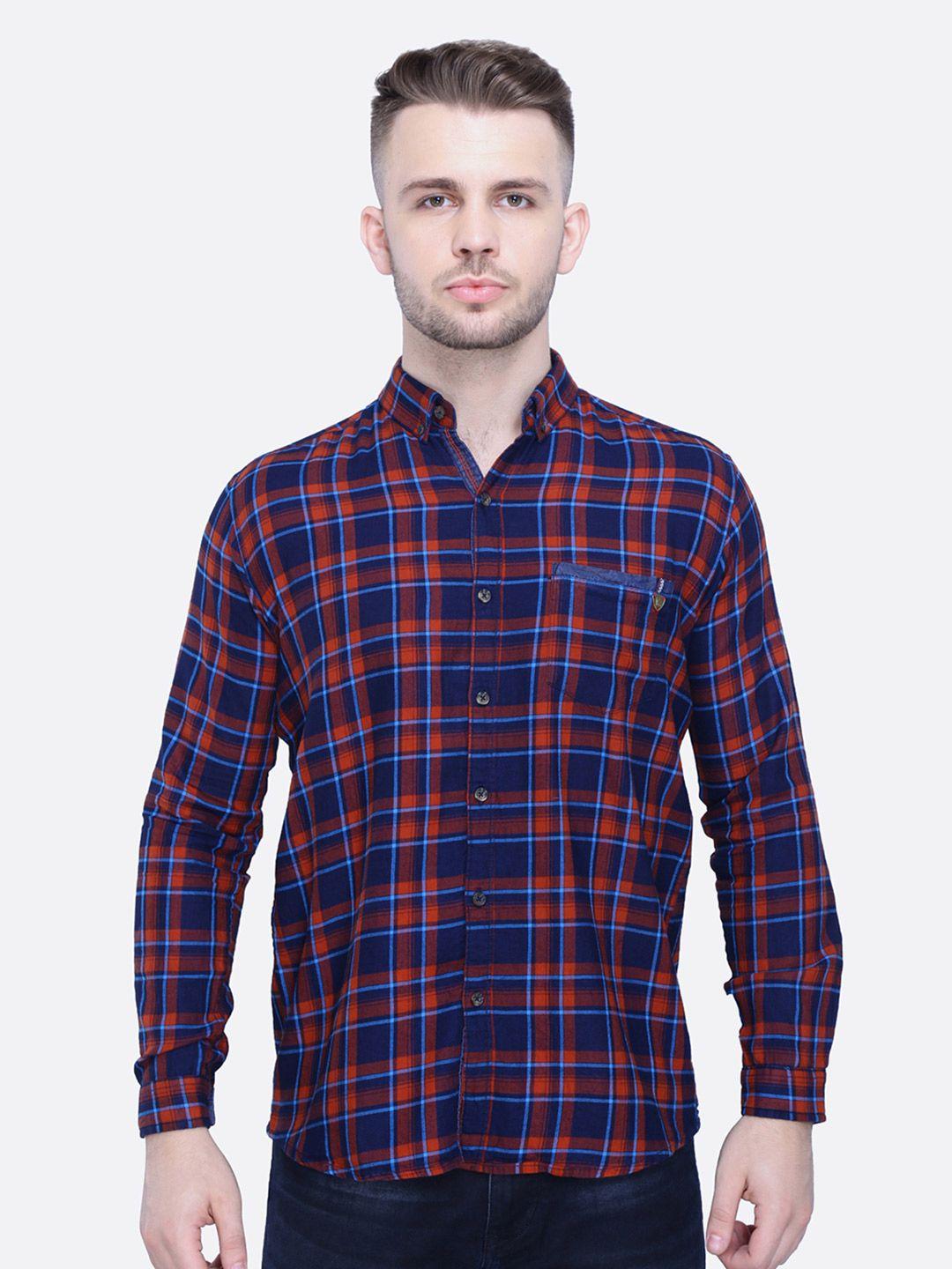 kuons avenue men smart slim fit checked casual cotton shirt