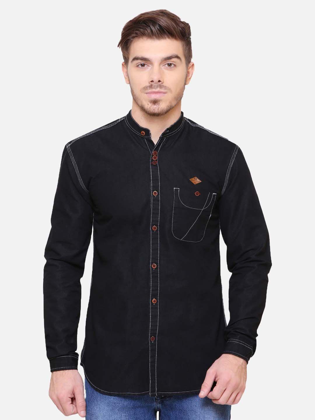 kuons avenue men smart slim fit denim casual shirt