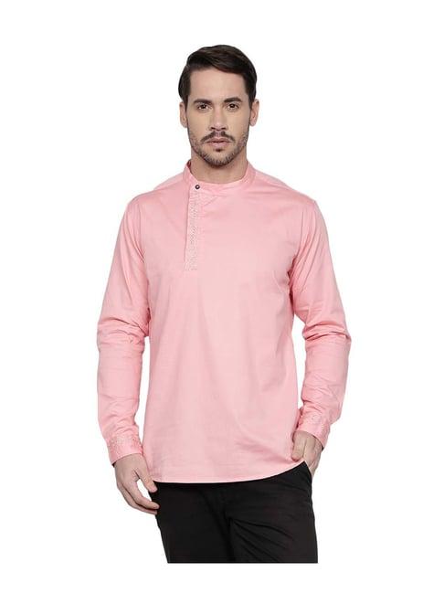 kuons avenue rose pink regular fit angrakha kurta