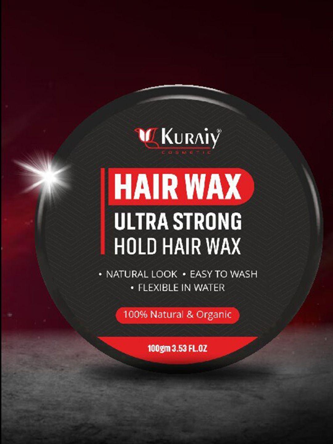kuraiy ultra strong hold glossy finish organic hair wax with aloe vera & glycerin - 100 g