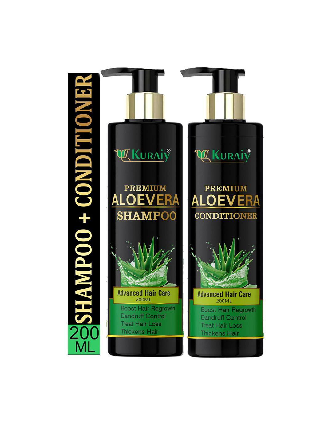 kuraiy set of natural aloe vera shampoo & conditioner - 200ml each