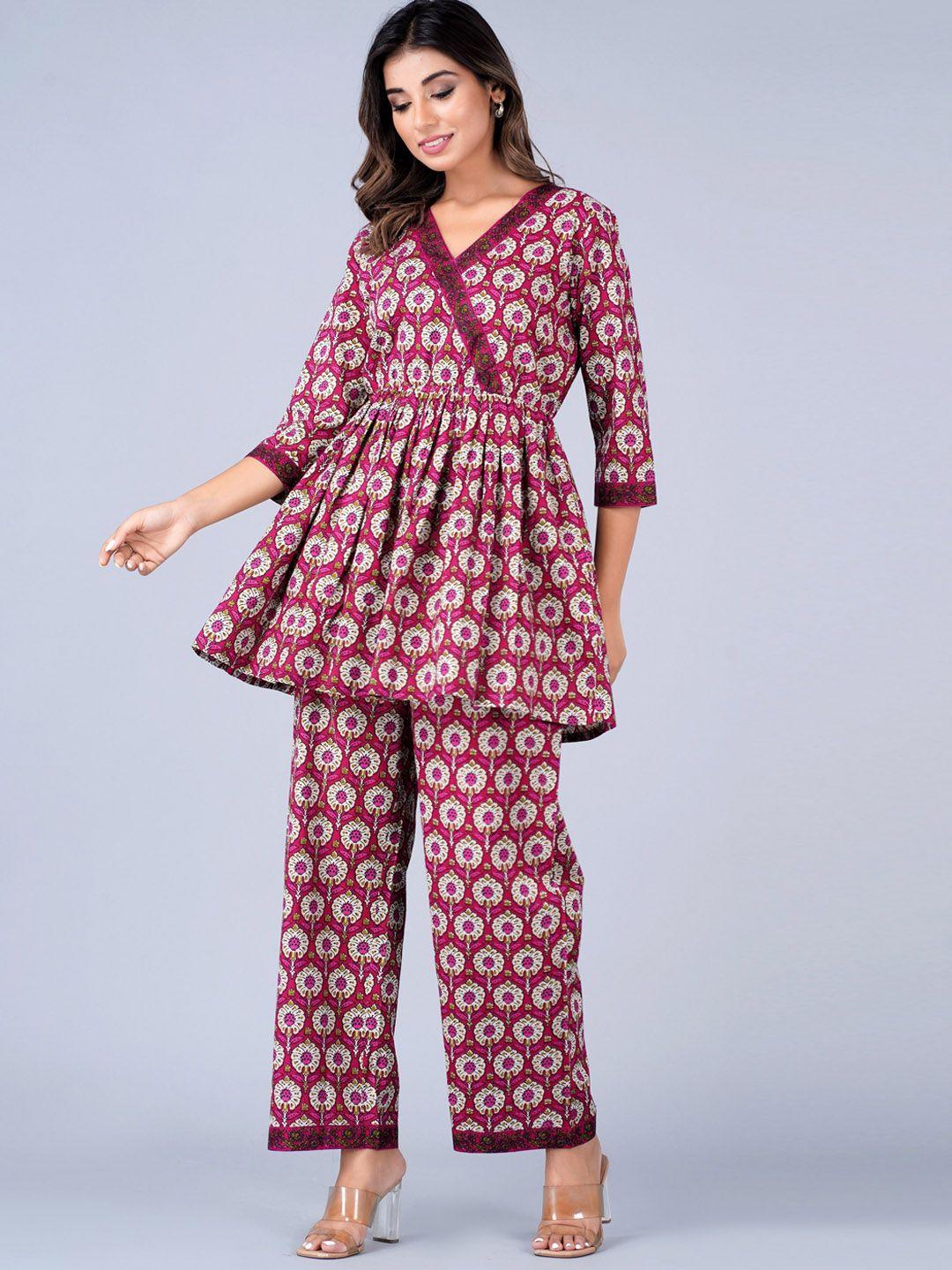 kurock ethnic motifs printed pure cotton co-ords