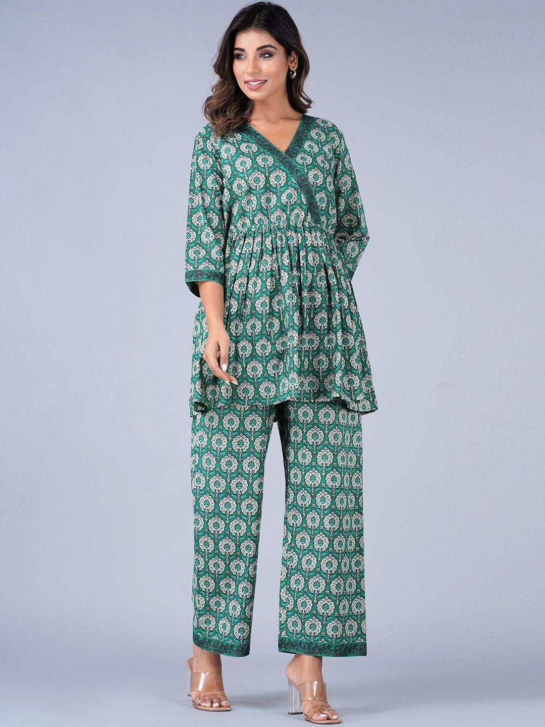 kurock ethnic motifs printed pure cotton co-ords