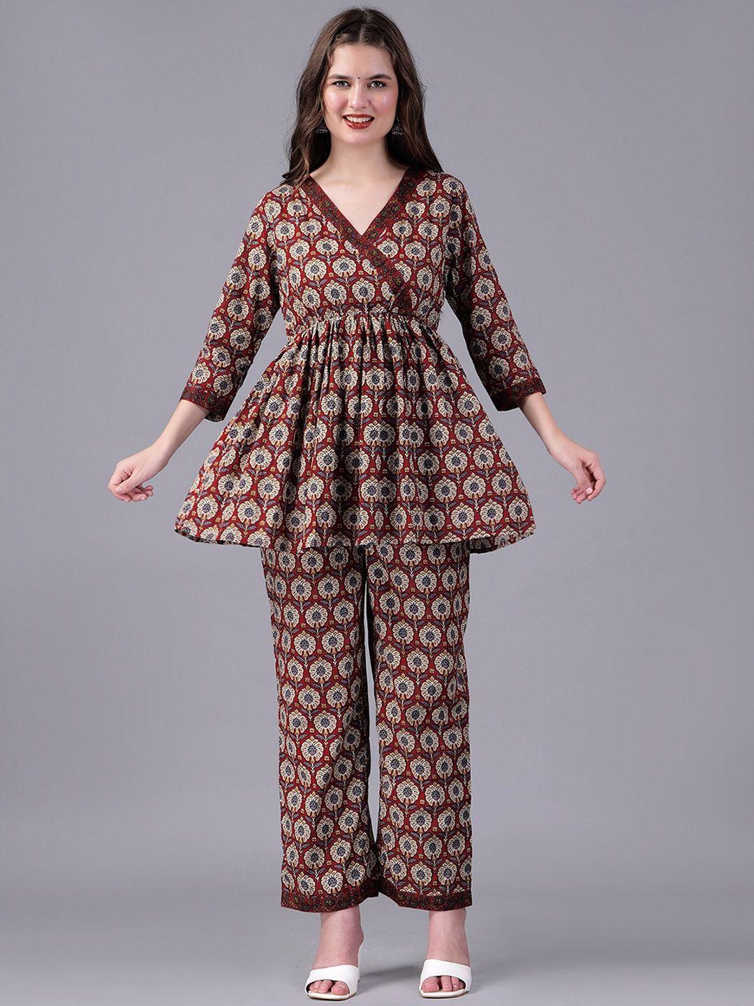 kurock ethnic motifs printed pure cotton co-ords