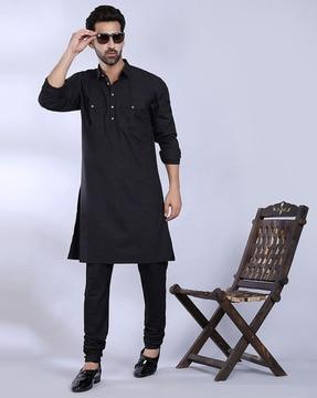 kurta with buttoned flap pockets