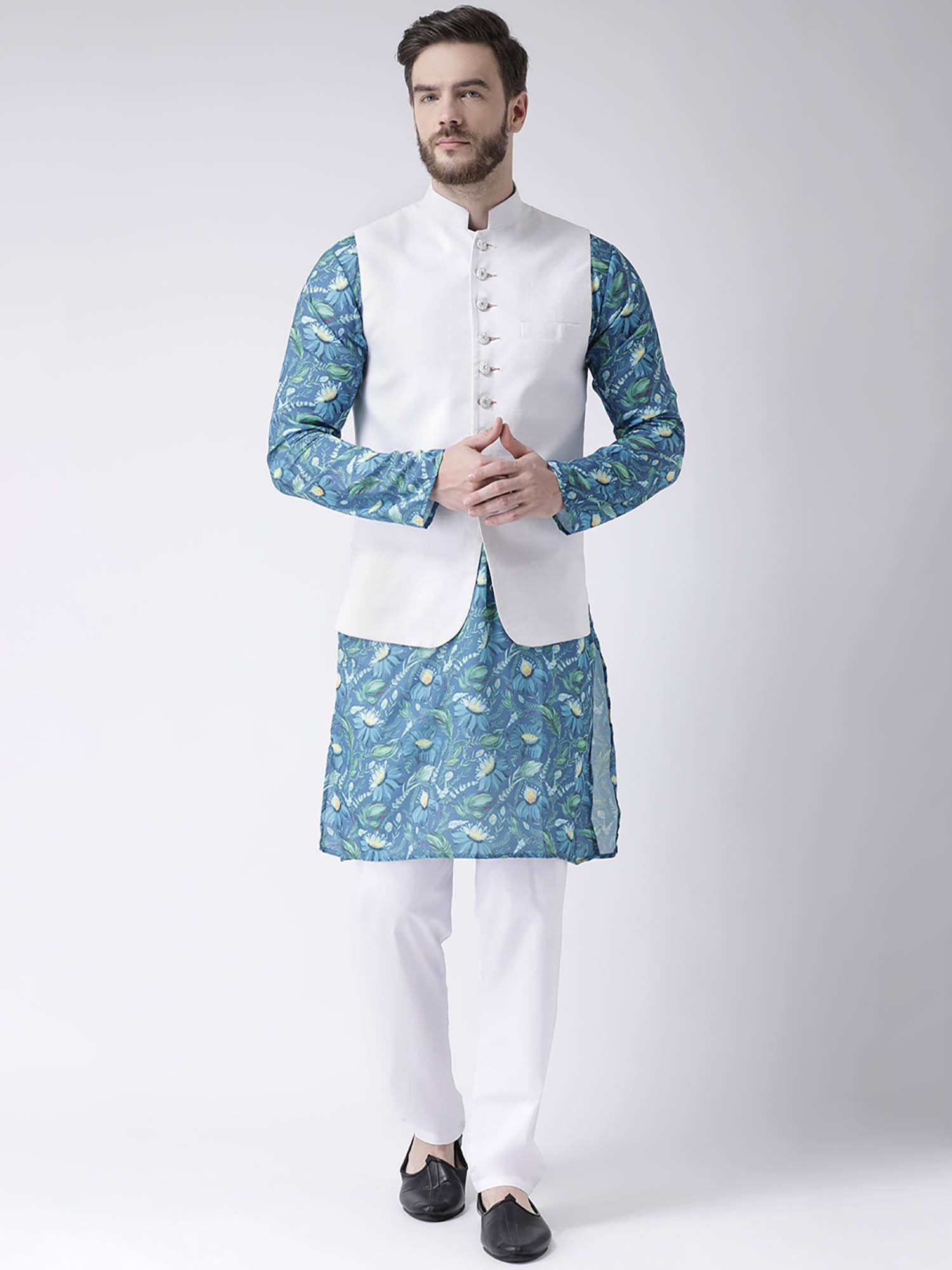 kurta and pyjama with nehru jacket (set of 3)