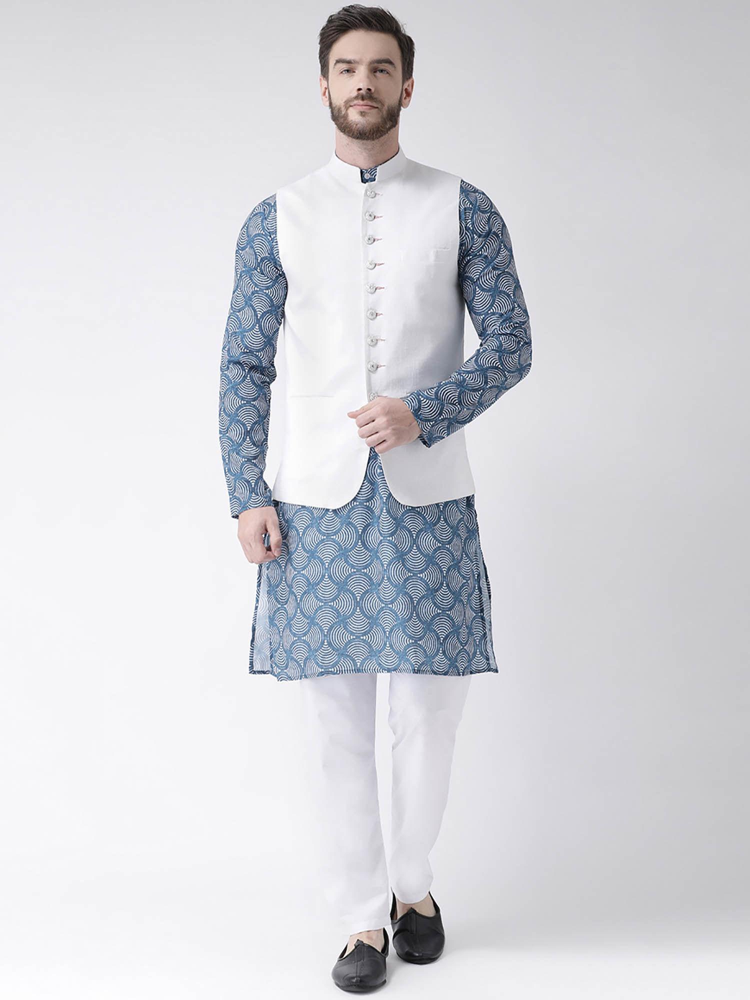 kurta and pyjama with nehru jacket (set of 3)