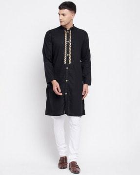 kurta with decorative placket