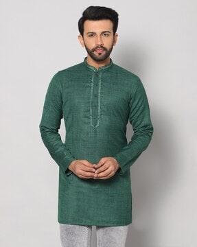 kurta with embroidered yoke