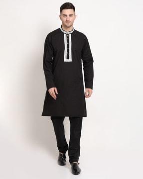 kurta with lace placket