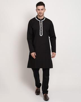 kurta with lace placket