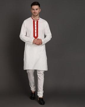 kurta with lace placket