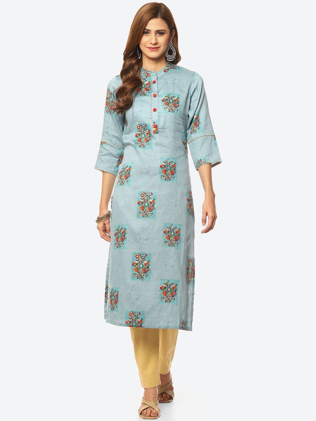 kurti's by menka floral printed kurta