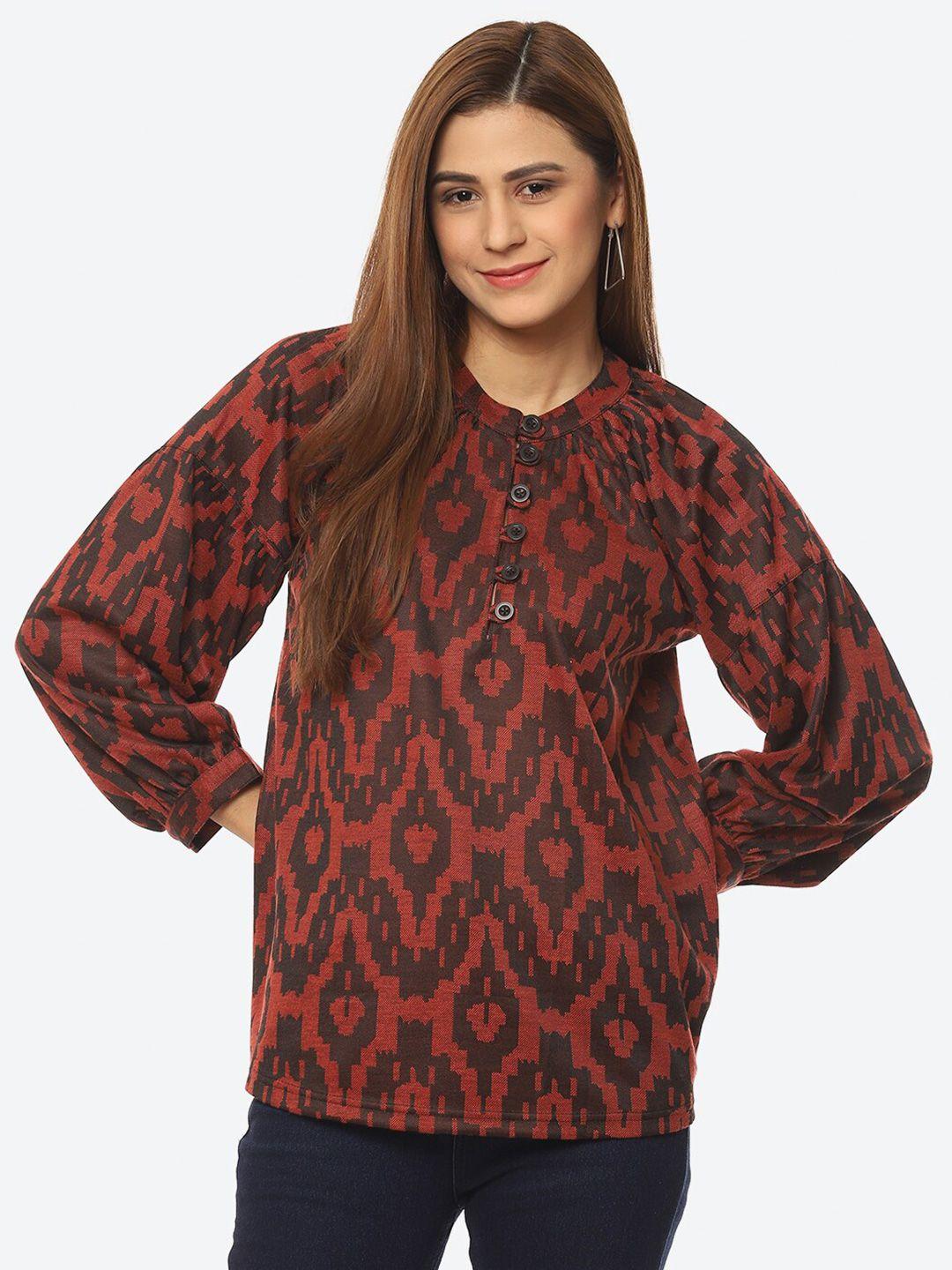 kurti's by menka geometric print top