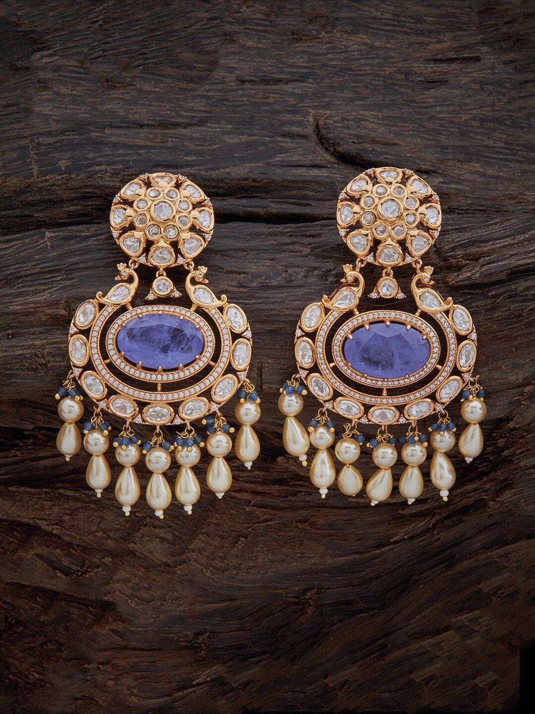 kushal's fashion jewellery floral drop earrings