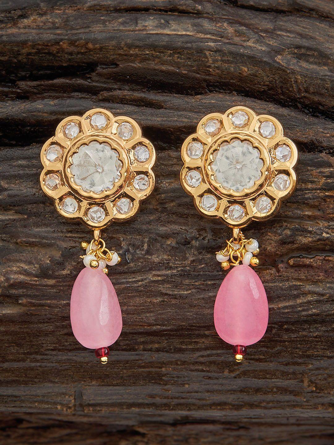 kushal's fashion jewellery floral drop earrings