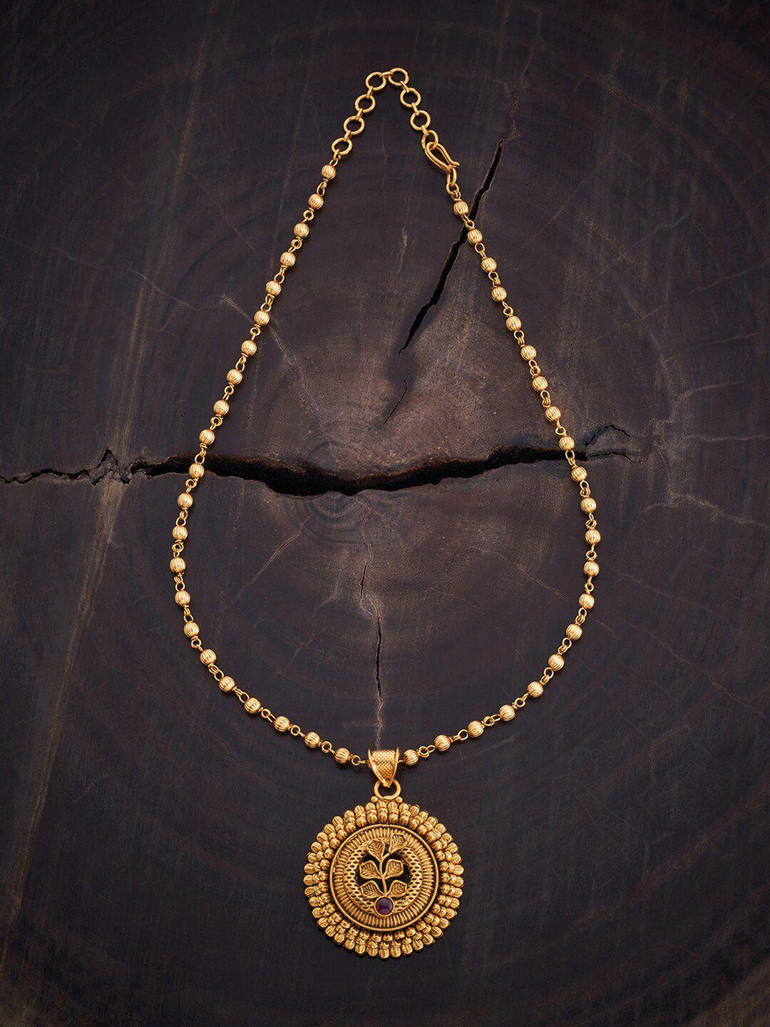 kushal's fashion jewellery gold-plated antique necklace