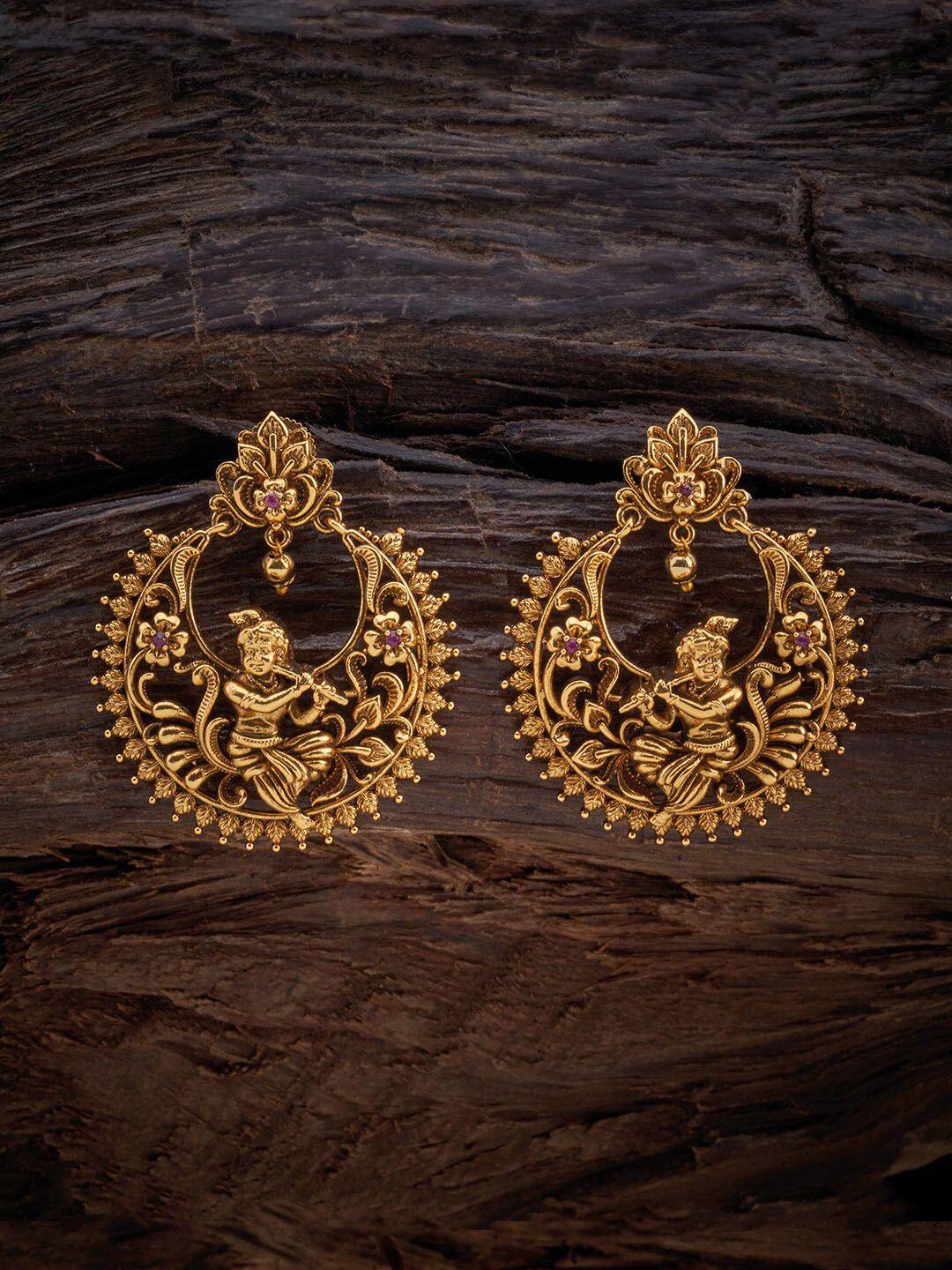 kushal's fashion jewellery gold-plated drop earrings