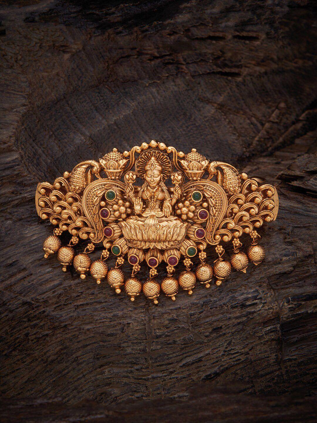 kushal's fashion jewellery gold-plated embellished antique hair french barrette
