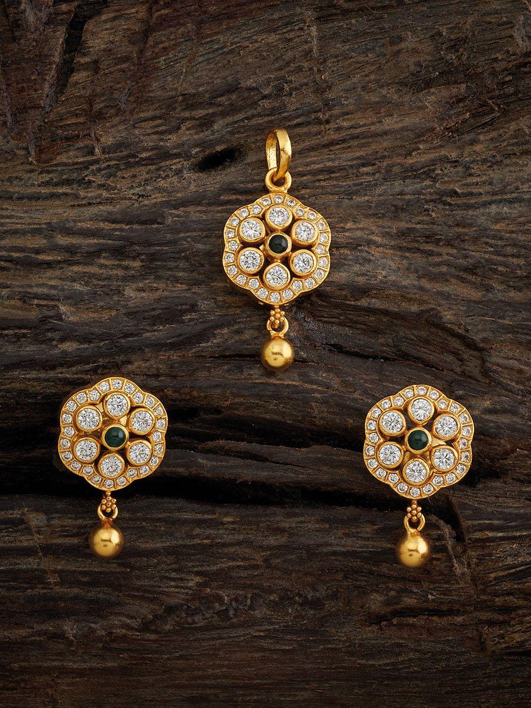 kushal's fashion jewellery gold-plated pure silver jewellery set