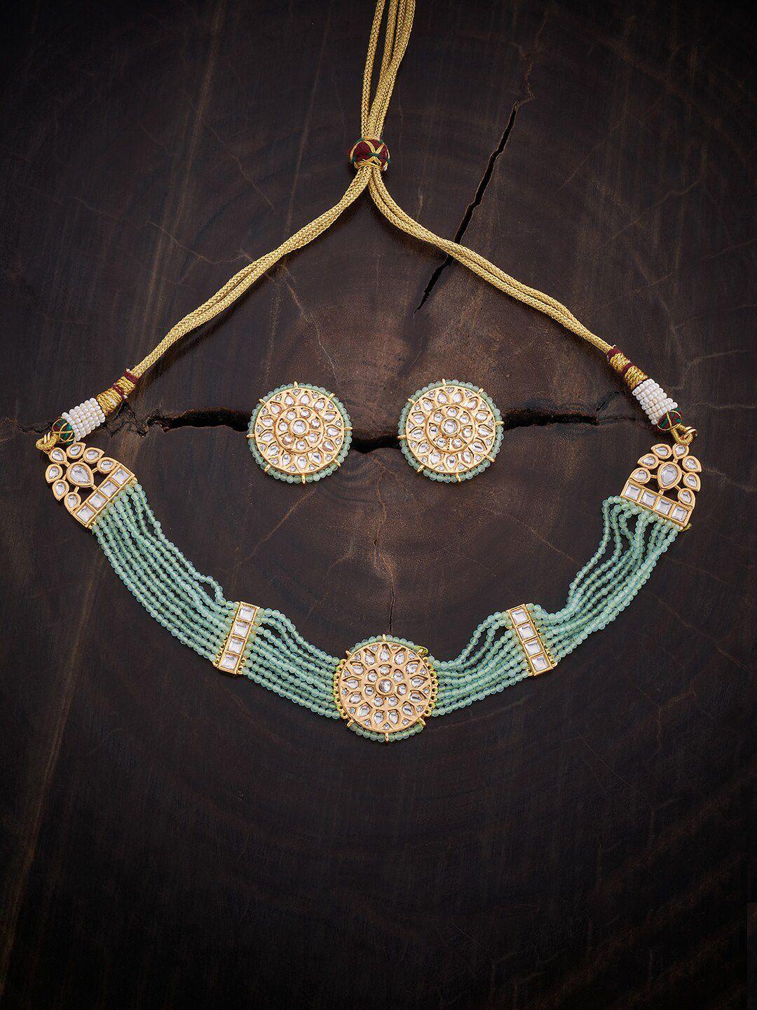 kushal's fashion jewellery kundan-studded choker jewellery set