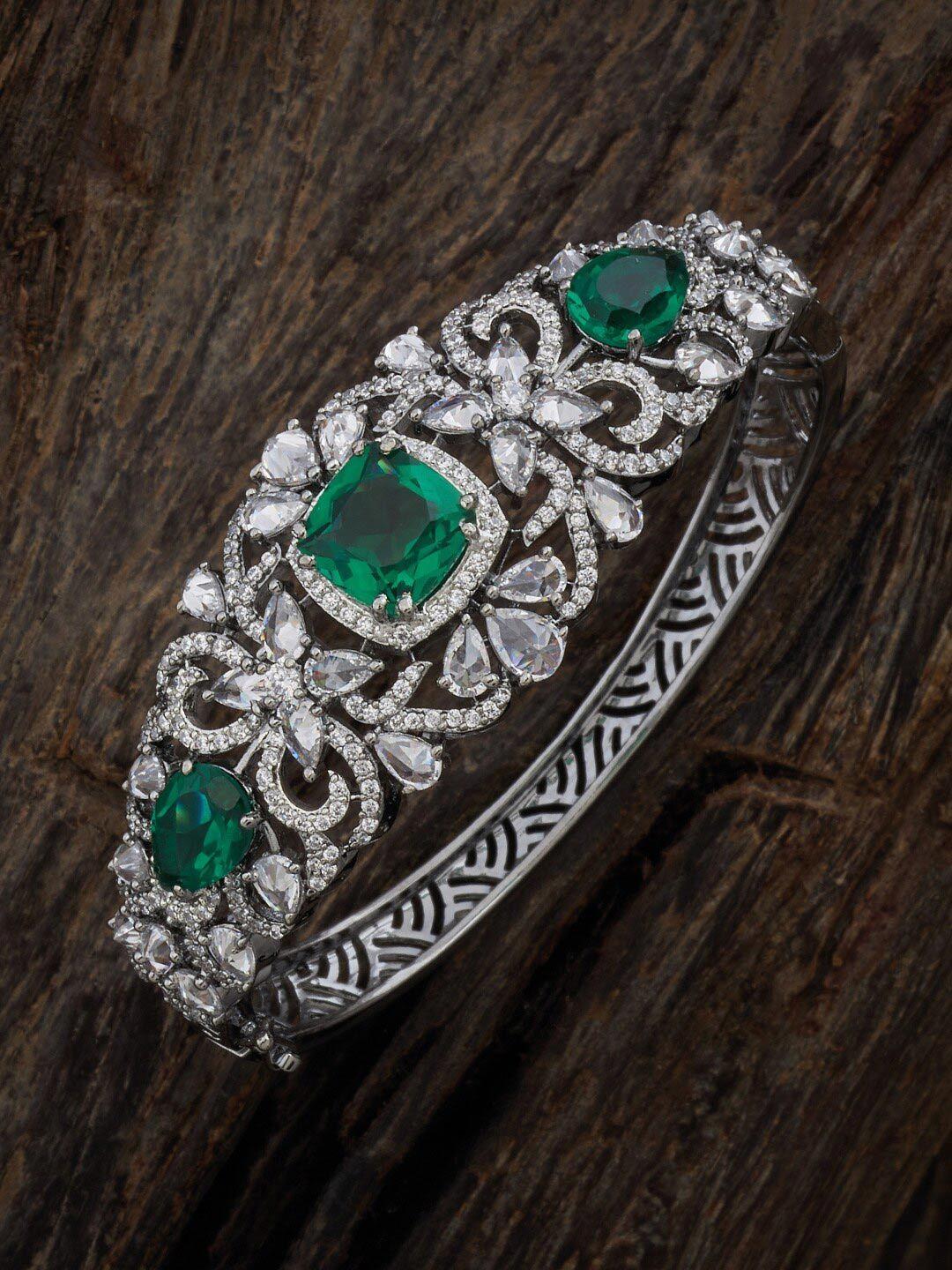 kushal's fashion jewellery rhodium-plated cuff bracelet