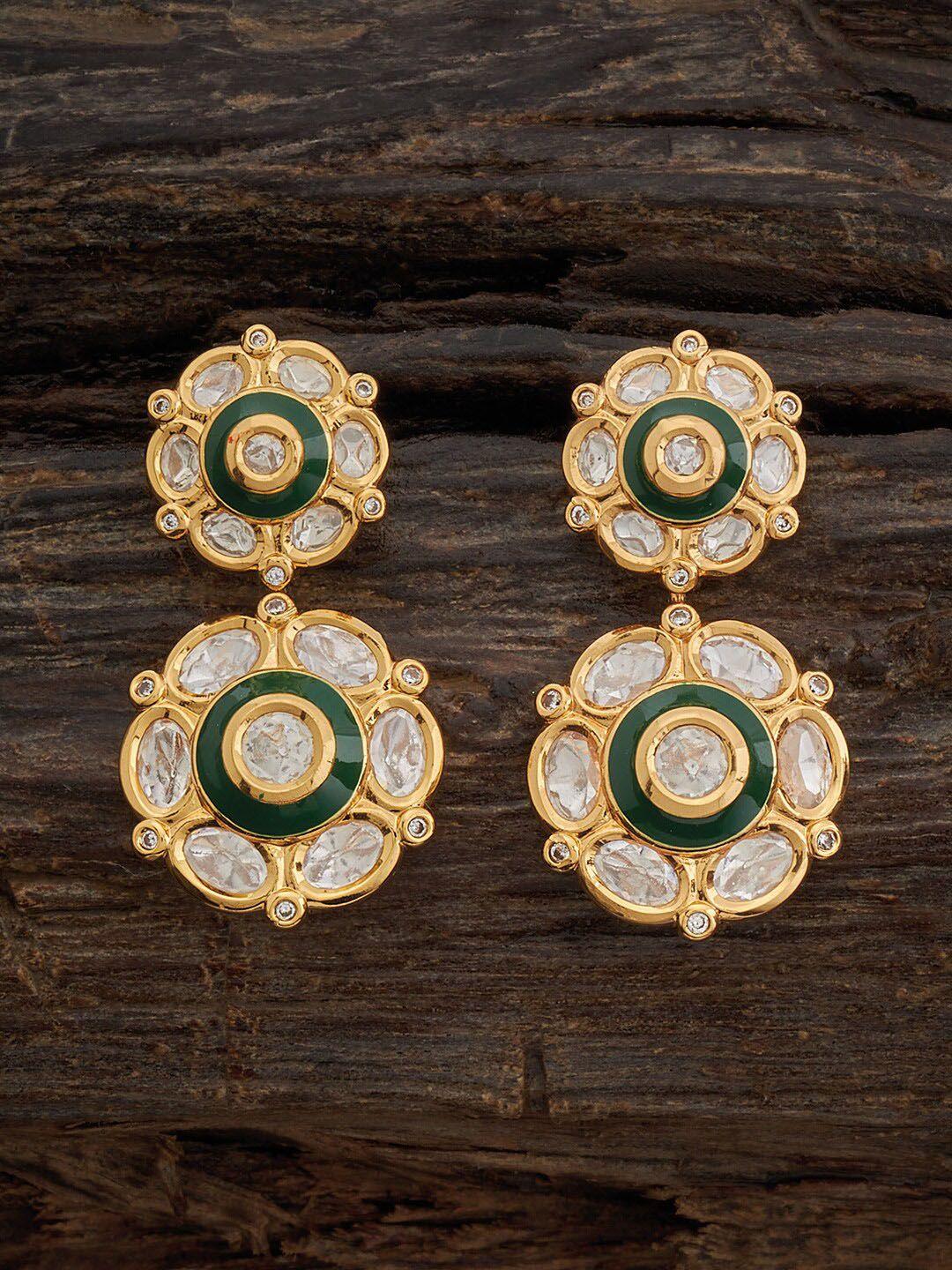 kushal's fashion jewellery rhodium-plated studs earrings