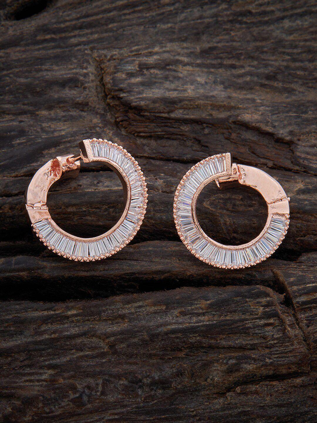 kushal's fashion jewellery rose gold-plated circular studs earrings