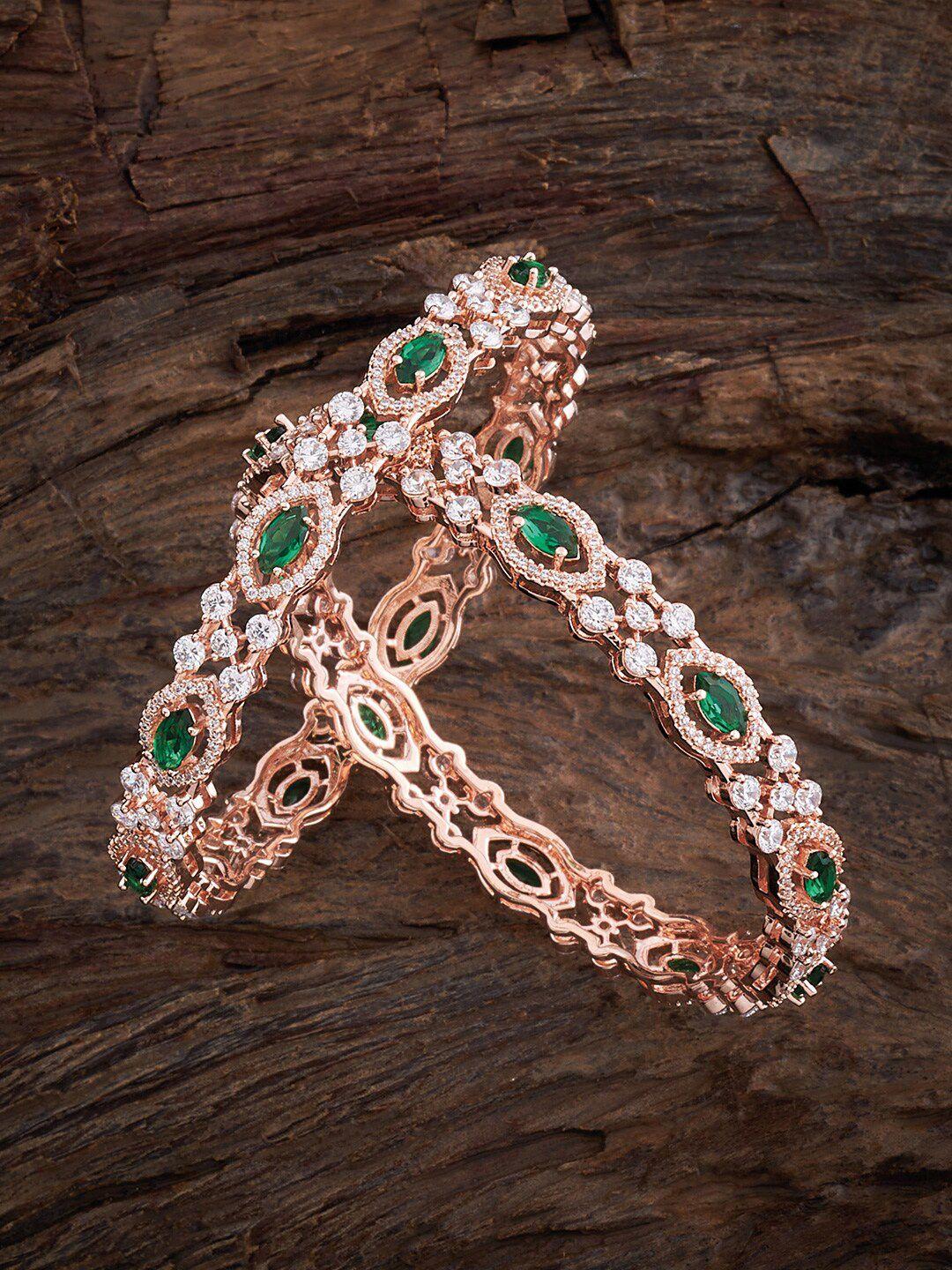 kushal's fashion jewellery set of 2 rose gold-plated bangles