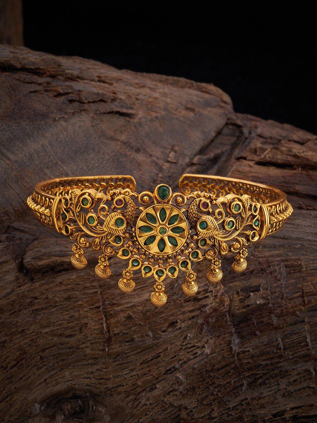 kushal's fashion jewellery antique gold-plated armlet bracelet