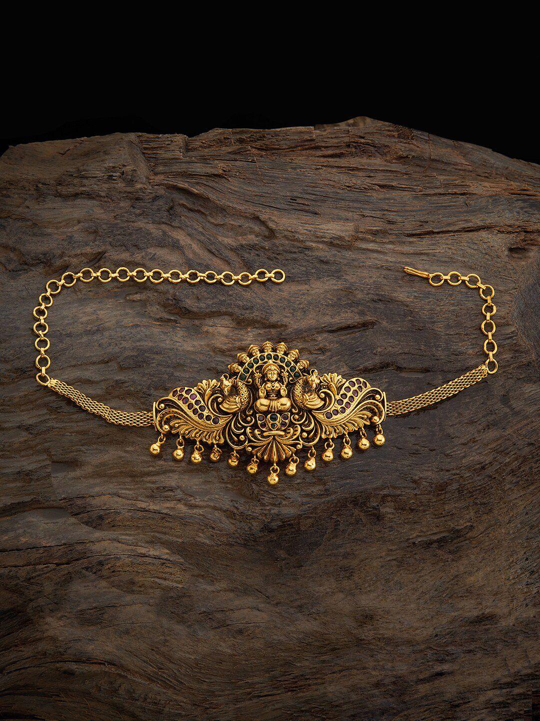 kushal's fashion jewellery antique gold-plated armlet